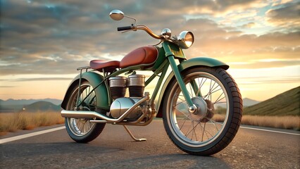 Obraz premium design of vintage motorbike on the road