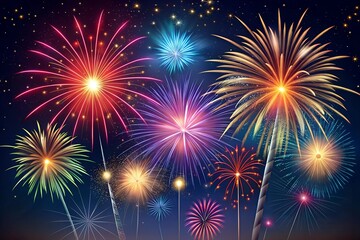 Fototapeta premium Fireworks. happy new year concept