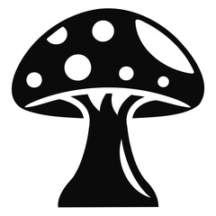 Mushroom black vector icon silhouette vector illustration