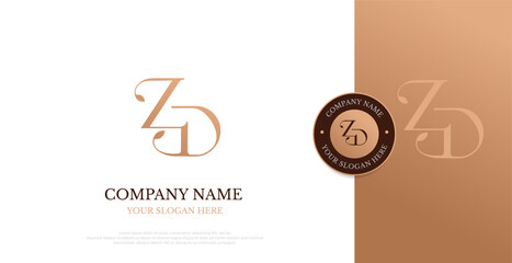 Initial ZD Logo Design Vector 