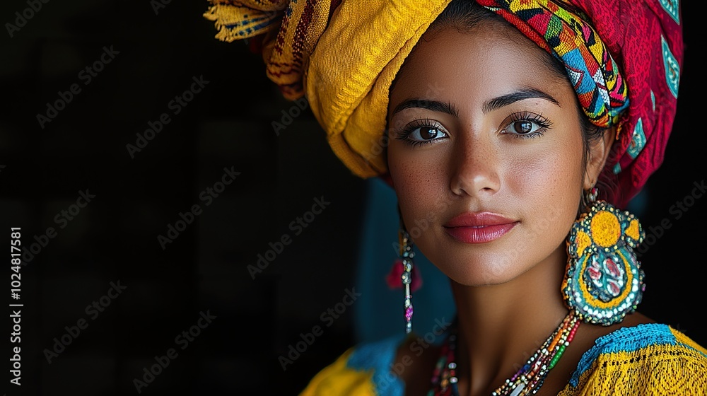 Wall mural Colombian Woman in Traditional Attire