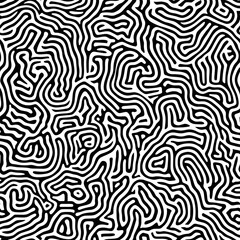 Seamless Black and White Abstract Maze Pattern with High Contrast Lines