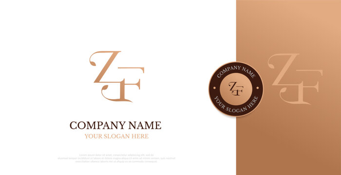 Initial ZF Logo Design Vector 