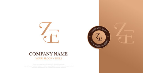 Initial ZE Logo Design Vector 