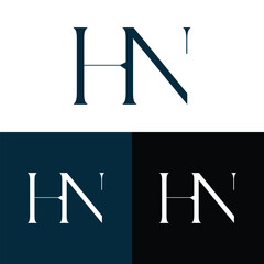 Creative modern, minimalist, initial, lettermark NH or HN brand and company logo.