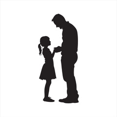 silhouette of parent and child