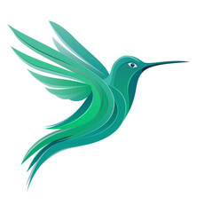 hummingbird beautiful little bird stylish logo for your business vector illustration isolated on white background