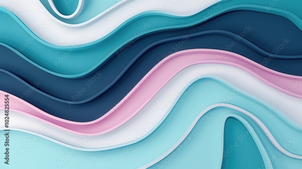 Poster fluid dynamics, a vibrant composition of abstract waves and flowing shapes, showcasing a harmonious 
