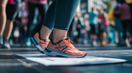 person signing up for a marathon