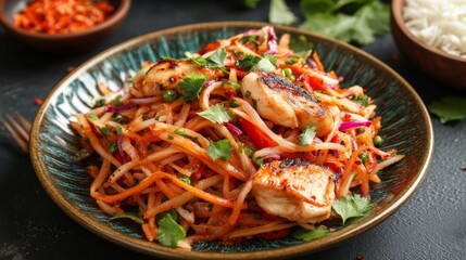Grilled Chicken Salad with Colorful Vegetables