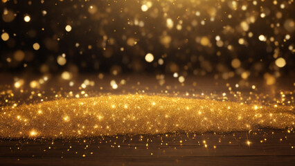 Naklejka premium Golden Sparkles and Festive Particles for Christmas and New Year background.