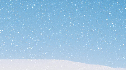 An abstract winter landscape with a smooth gradient from white snow to pale blue sky, evoking a peaceful, minimalist winter setting.