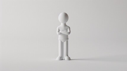 White 3D Character on a White Background: A Study in Minimalism