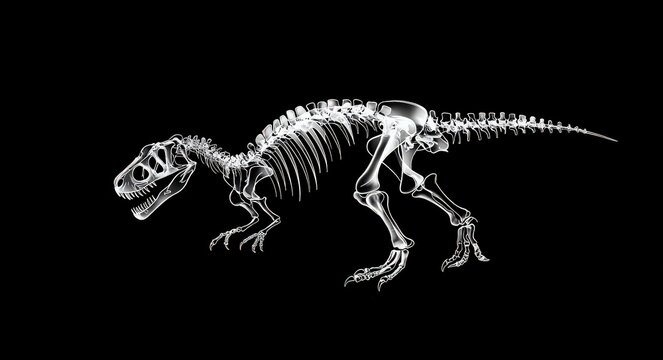 recommend clip art: T Rex. Dino Bone X-ray: Prehistoric Dinosaur Skeleton Silhouette