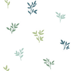 Hand drawn illustration of leaves. Boho element for your design. Abstract pattern with minimalist leaves.