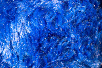 Fototapeta premium Texture of blue synthetic wool close-up