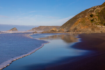 Fototapeta premium Seascape of Los Quebrantos beach in San Juan de la Arena. Asturias. Spain