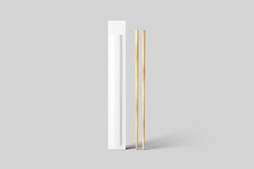 Chopsticks Mockup on Grey Background