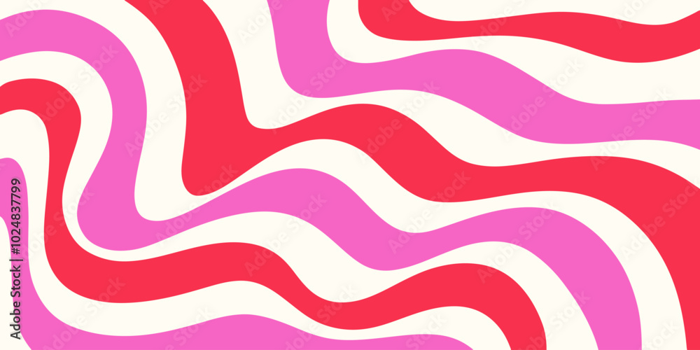 Aufkleber Psychedelic trippy y2k retro background vector design. Groovy abstract hippie pattern. Cool geometric wave texture.