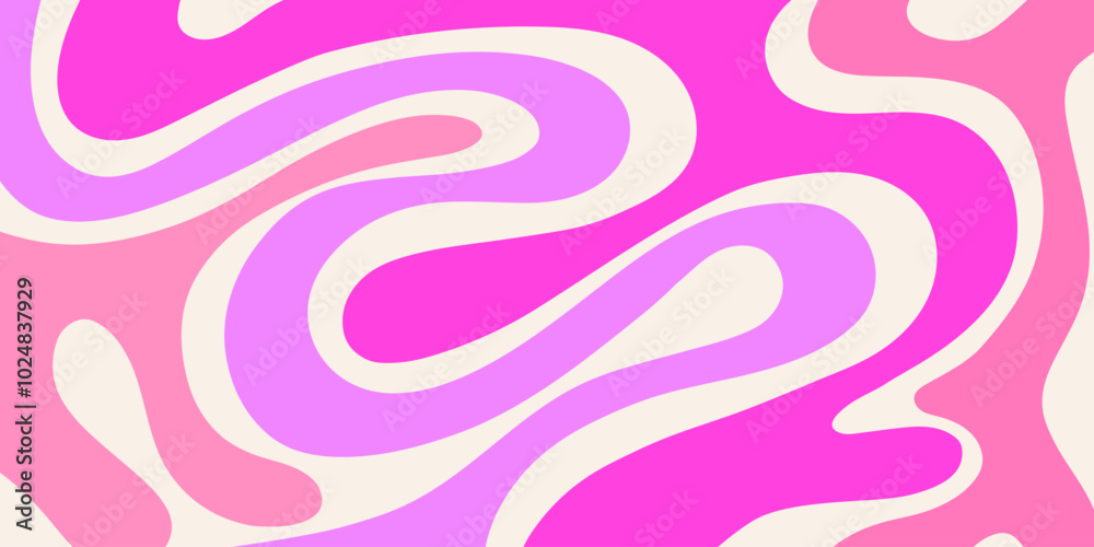 Leinwandbilder Psychedelic trippy y2k retro background vector design. Groovy abstract hippie pattern. Cool geometric wave texture.