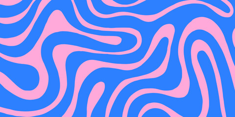 Psychedelic trippy y2k retro background vector design. Groovy abstract hippie pattern. Cool geometric wave texture.