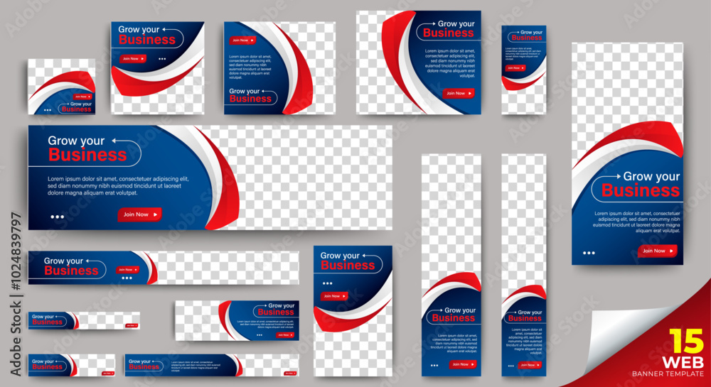 Poster business web banners template design with image space. vector