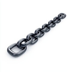 Obraz premium Group of short-link welded chain. Zinc plated steel. Metal chain. Heavy-duty rigging hardware.