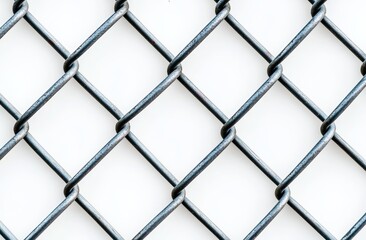 Fototapeta premium A seamless chain link fence on a transparent background with an industrial fence.