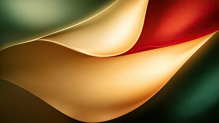 An abstract background with minimalist gold, green, and red hues, enhanced by light and shadow effects, offering a modern and stylish design.