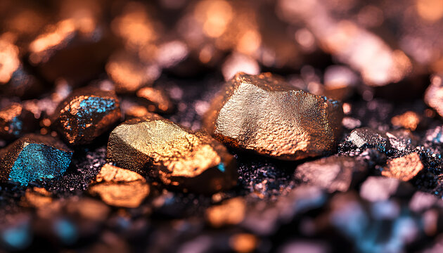 copper ore, macro photography, ore extraction mine, metal used in the production of conductive material