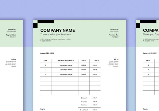 Minimal Invoice with Green Accents