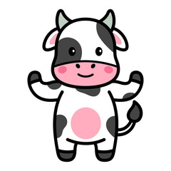 Cute Cow Cartoon Illustration Vector