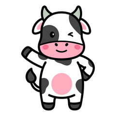 Cute Cow Cartoon Illustration Vector