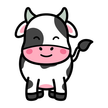 Cute Cow Cartoon Illustration Vector