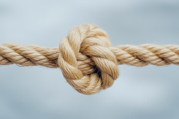 Tied Knot. Connected Cable Bow Concept with Complex Background