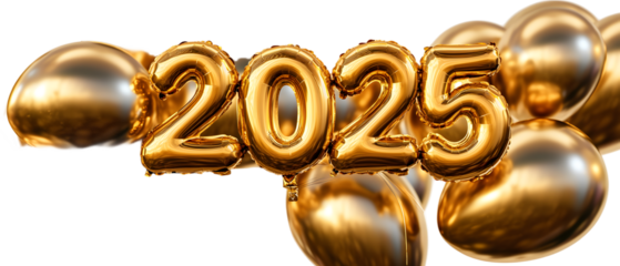 Gold Balloons 2025 New Year