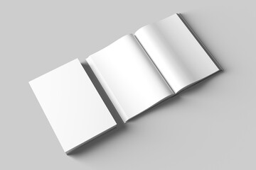 Hard Cover Book Mockup on Grey Background