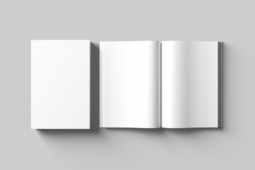 Hard Cover Book Mockup on Grey Background