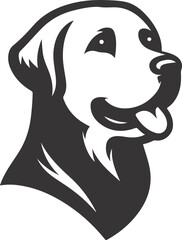 labrador retriever dog silhouette vector design,isolated on a white background.