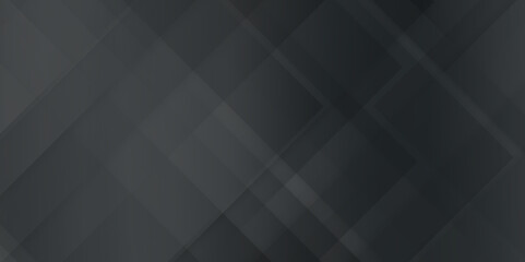 Black and gray polygon square pattern with geometric lines, Black and white abstract background with geometric stripes, Luxury abstract black background with line pattern of geometry.