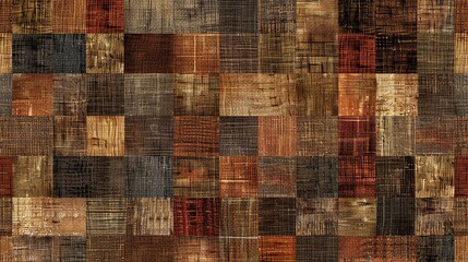 Fototapeta premium A wood texture made of a patchwork of different wood grains and colors.