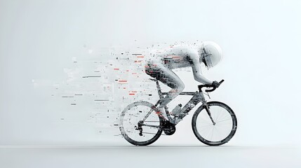 Dynamic Cyclist Blending with Pathway Symbolizing Journey and Perseverance in Motion  Illustrating the concept of striving forward pushing boundaries and overcoming challenges