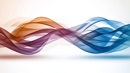 This colorful abstract background features smooth, flowing wavy lines in vibrant hues of blue and orange, perfect for creative projects or digital designs.