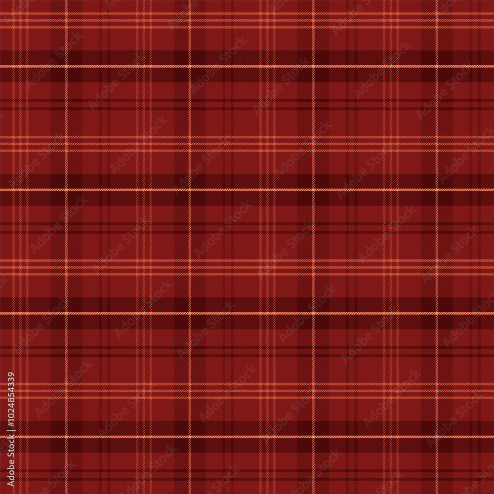 Sticker plaid pattern with twill weave in dark red.autumn winter tartan check seamless pattern.vector illust