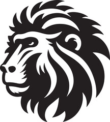Baboon head silhouette black vector