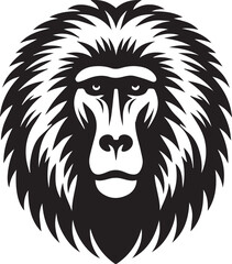 Fototapeta premium Baboon head silhouette black vector