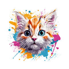 A majestic watercolor illustration of a cat in cool blue tones. This elegant and refined feline artwork is perfect for sophisticated projects or minimalist decor.