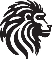Baboon head silhouette black vector
