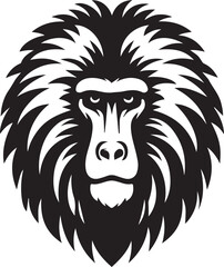 Baboon head silhouette black vector