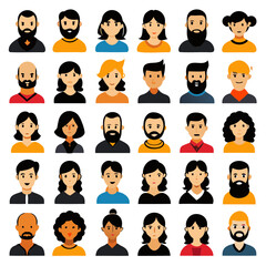 25 sets of illustrations people or User icon black silhouette Vector or Transparent PNG